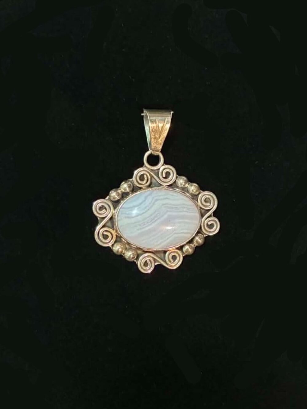 Artisan 925 Agate Pendant Blue Lace